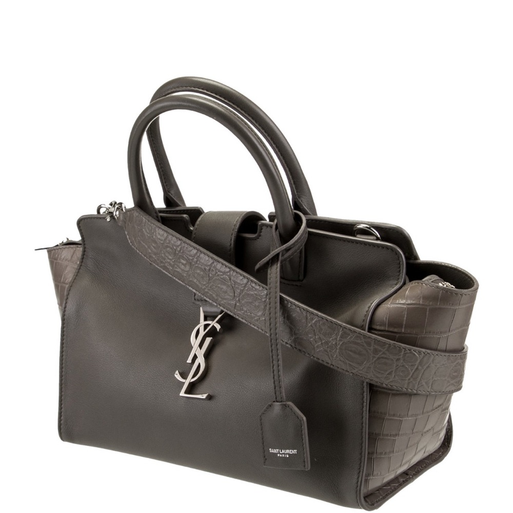 Saint Laurent Gray Leather Handbag - Picture 1 of 5
